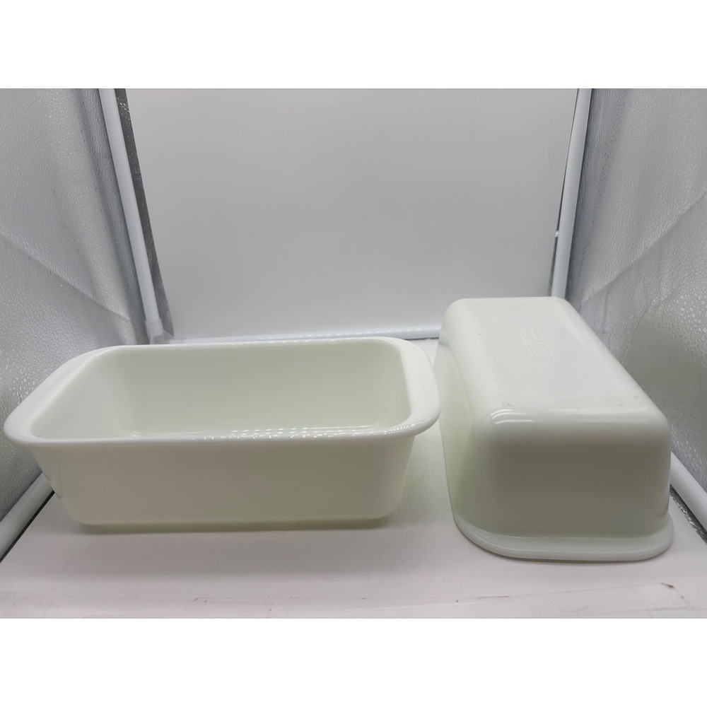 Vtg Pyrex 213-B Opal White Milk Glass Bread Meatloaf Pan Baking Casserole 1.5Lx2